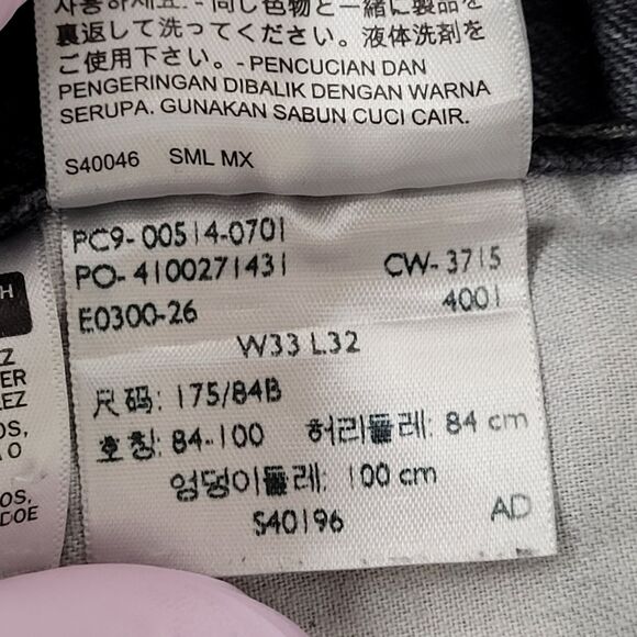 LEVIS 514 Straight Jeans 32x31 (33x32) Black Faded All-Over - Picture 9 of 16